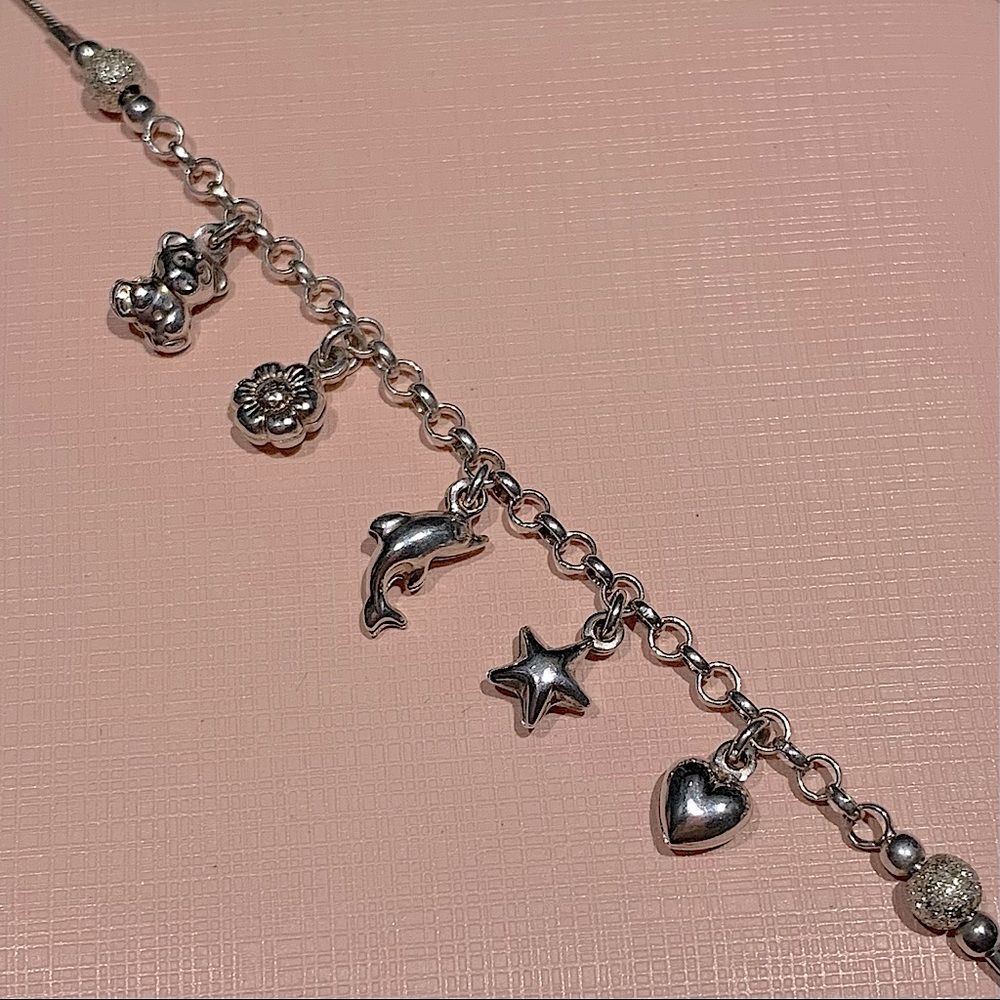 Sterling Silver 925 Charm Bracelet - Picture 3 of 3
